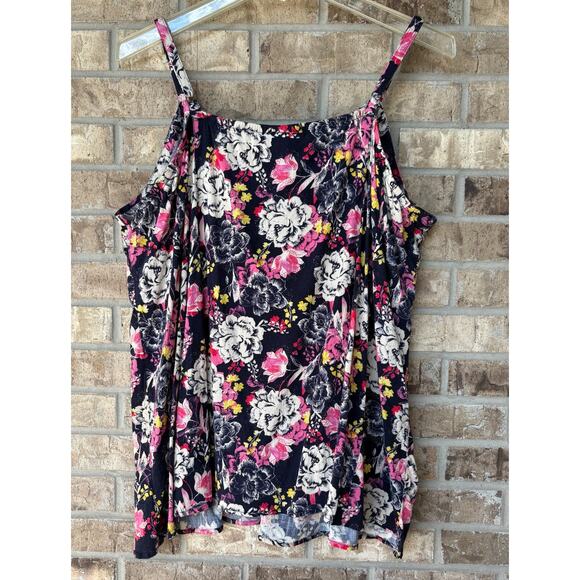 Torrid Floral Baby Doll Cami Swing Summer Tank Top 4 4X Plus Flowy Stretch Fairy - Picture 7 of 7